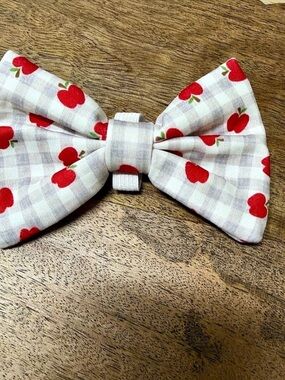 Griffy & Drake Apple Gingham Dog Bow Tie Medium